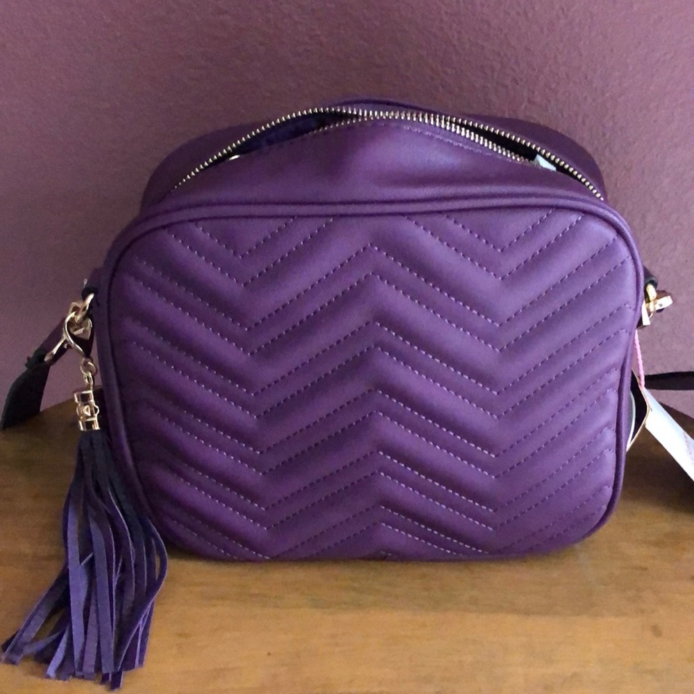 Double Detachable Strap Vegan Purple Bag